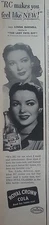 1951 Royal Crown RC Cola Soda Linda Darnell Lady Pays Off Movie Ad
