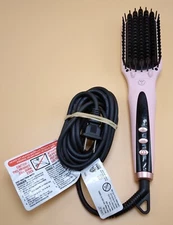 L'ange Le Vite Electric Smooth Hair Hot Brush Straightener Pink