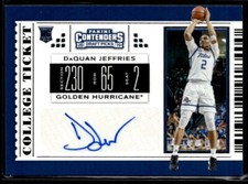 2019-20 Panini Contenders Draft Picks College Ticket DaQuan Jeffries Auto #109