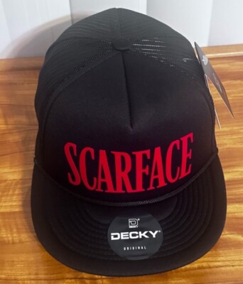 Casquette Snapback Scarface – Patch Cuir, Noir, Ajustable, Style Emblématique Tony Montana