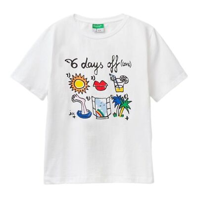United Colors of Benetton x JCC 6 Days Off (love) White Graphic T-shirt