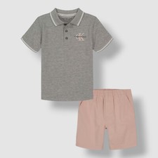 Calvin Klein Jeans Kids Boy's Gray Polo Shirt  Shorts Set Size 5