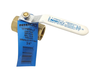 Nibco T-FP600-a-Lf 3/4  Threaded Full Port Dzr Brass Ball Valve
