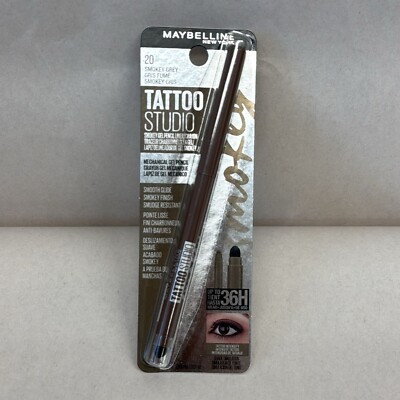 Maybelline Tattoo Studio Liner Gel Pencil #20 Smokey Grey Lasts 36H Eyeliner
