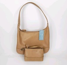 Nine West Shoulder Hand Bag Set Faux Leather Y2K Tan Matching Small Purse NWT