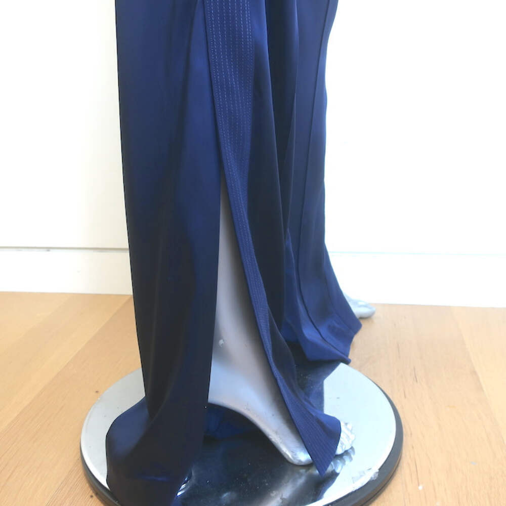 Pantalon De Survêtement Jonathan Simkhai Satin Bleu Marine Fendu Taille 8 - Neuf Avec étiquettes