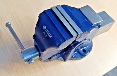 GROZ Heavy Duty Bench Vice with Hardened Jaw Ideal for hammering, chipping