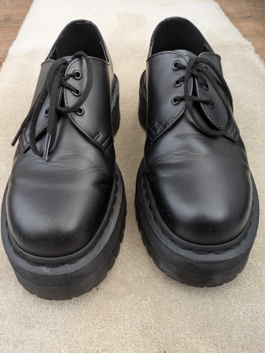 Dr. Martens - V 1461 Quad Mono Black Felix Rub Off - Girl Shoes