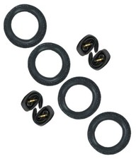 4x Pass Reifen + 4x Schlauch 12"  12 1/2 x 2 1/4 = 62-203 Kinderwagen Dreirad (