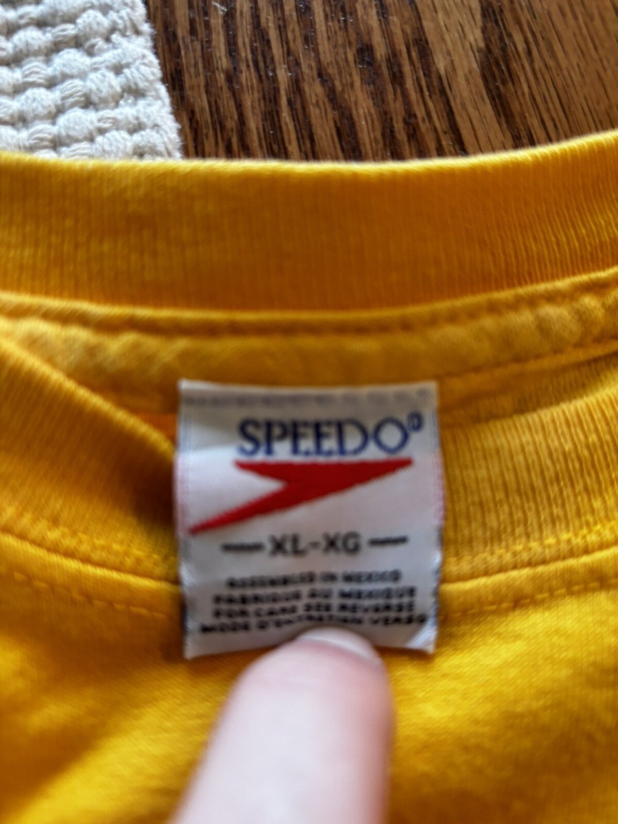 VTG Y2K Speedo Double Sided Yellow Jet Ski Multicolor Logo
