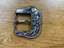 Clear Rhinestone Pin Style Belt Buckle