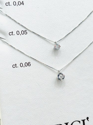 Collana Punto Luce Bibigi In Oro bianco 18 Kt E Diamante 0.06 Ct - Imagen 5 de 17