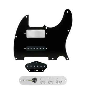 920D Custom Mason Style Nashville Tele 3 way Loaded Pickguard Black/Chrome