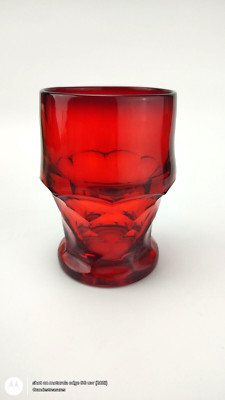 Vintage Viking Georgian Ruby Red Flat Tumbler Glasses Water 12 Oz Largest