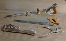 VINTAGE 1960s MARX POCKET TOOLS TOYS LOT HANDYMAN MINIATURE TOOLS SAW PLANE