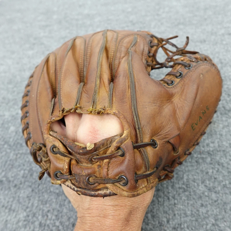 Vintage Spalding Catchers Mitt Baseball Glove Pro Model Marvel Ink Stamped US - Image 2 of 4