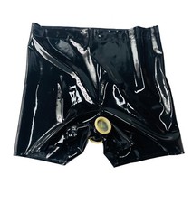 Women Latex Briefs with two sheath Slim Shorts Underwear Rubber Pants Club Wear