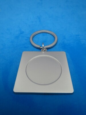 BLANK UNIVERSAL SQUARE KEYRING SATIN NICKEL KEY RING CHAIN DIY