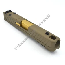 HGW Complete Upper for Glock 43 Pro Comp FDE RMSc Slide TiN Flush Barrel Sight