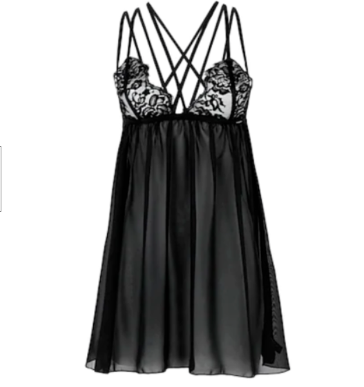 Bluebella Estelle Chemise Black Sz M