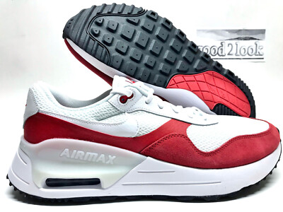 NIKE Air Max SYSTM Men’s 10.5 White University Red Shoes DM9537 104 Men main image 2