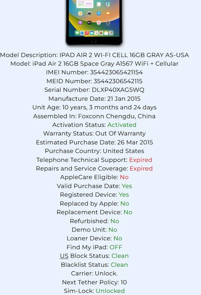 LOT OF 2 Apple iPad Air A1567 Wi-Fi & 4G UNLOCKED 16GB Good Battery 2YR WARRANTY - Image 3 of 4