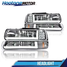 AMBER LED DRL HEADLIGHTS BUMPER LAMPS FITS FOR 99-02 CHEVY SILVERADO 00-06 TAHOE