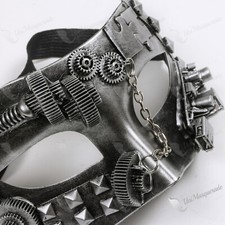 Robotic Silver Eye Mask Venetian Masquerade Ball Party Costume Cosplay Mask