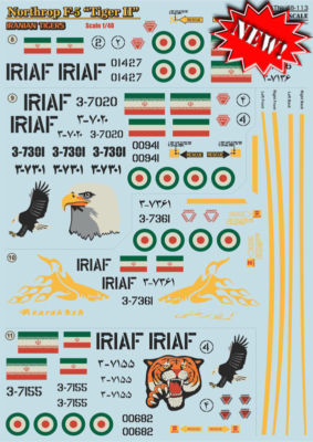 Print Scale 48-113 - 1/48 Decal for Northrop F5 ''Tiger II'' Tigers Part 1