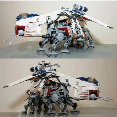 MOC BRICKS Republic Dropship & AT-OT Walker (10195) - 1808PCS Block Set + 8 Clone Troopers