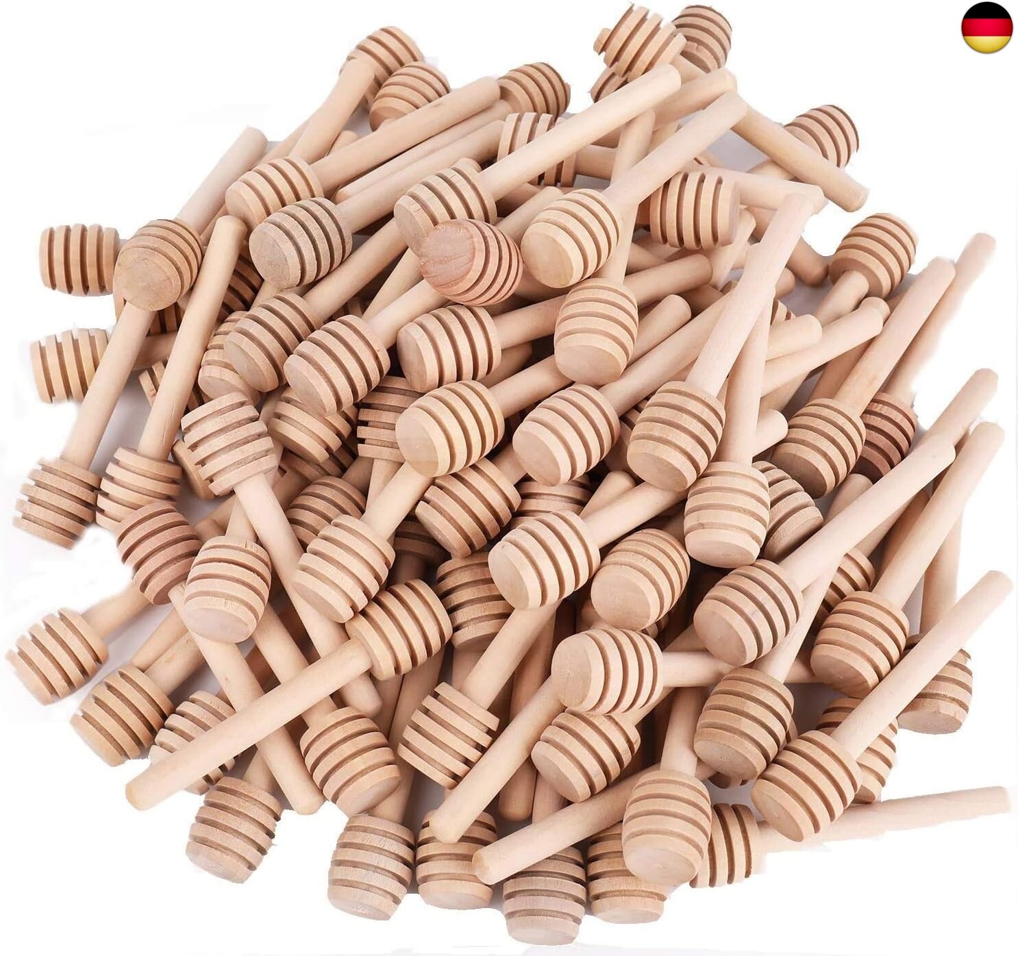 Lawei 100 Stück Honiglöffel Holz Honig Dipper Löffel Mini Holzschläger für Honi