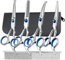 Profi Hunde Katze Haarschere Hundescheren Set mit Effilierschere zur Fellpflege