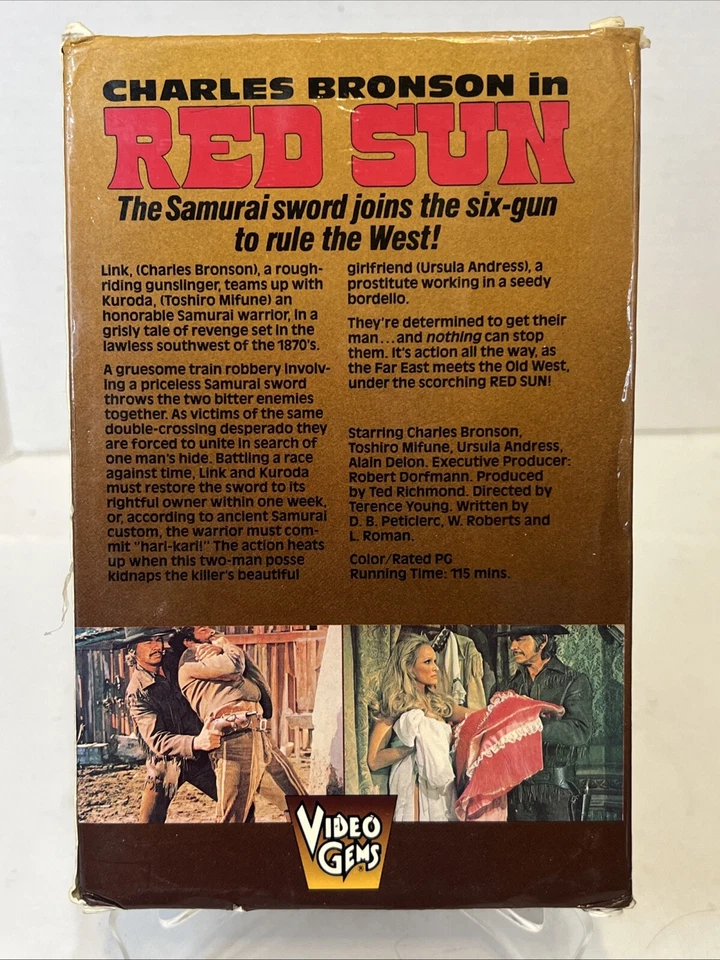 Euro Western RED SUN Charles Bronson, Toshiro Mifune, Ursula Andress Big Box VHS - Image 2 of 4
