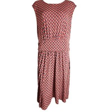 RENEE C Orange Black Geometric Print Sleeveless Pullover Dress Womens Size 3X