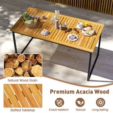 140x70cm Acacia Dining Table 6 Persons Indoor Outdoor Desk
