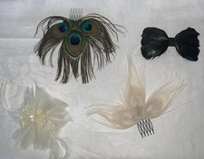 Feather Hair Clips Handmade Barrette Combs Pin Genuine Peacock and others