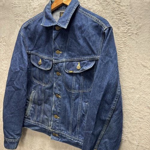 Chaqueta de Camionero Lee Riders Azul Oscuro Años 70 De Colección Hecha en EE. UU. Talla 40-Reg 153438 - Imagen 2 de 10
