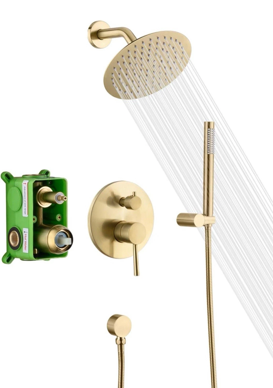 sumerain Brushed Gold Shower Faucet System Rain shower