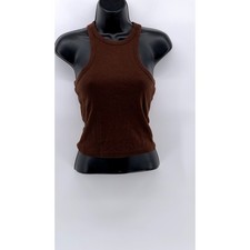 DIVIDED BY H M Women's Chocolate Ribbed Racerback Tank Top SZ S