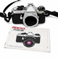 Pentax ME Super 35mm SLR Film Camera Body Only Silver Black K Mount Parts Repair