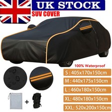 Waterproof 3 Layer Car Cover Heavy Duty Cotton Lined UV Protection S L XL XXL UK