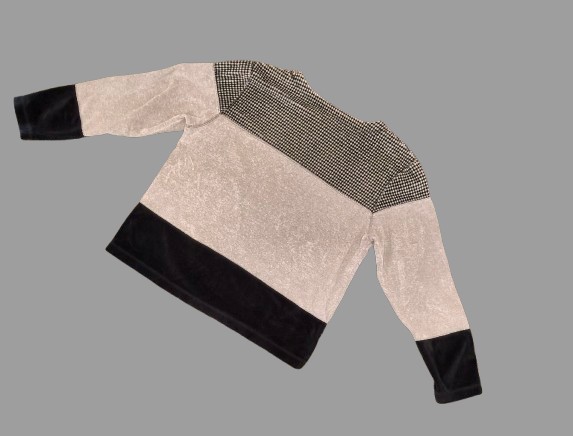 Erika Velour Top Diamond Patchwork Houndstooth De… - image 7