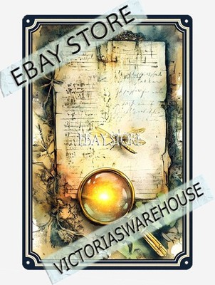 Mystic Compass Metal Tin Sign Adventure Note explorer map journal