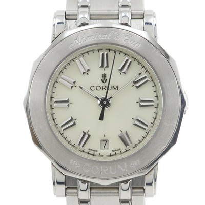 CORUM Admirals Cup Watch 39.130.20.V585 Quartz Ivory Dial Ladies Used