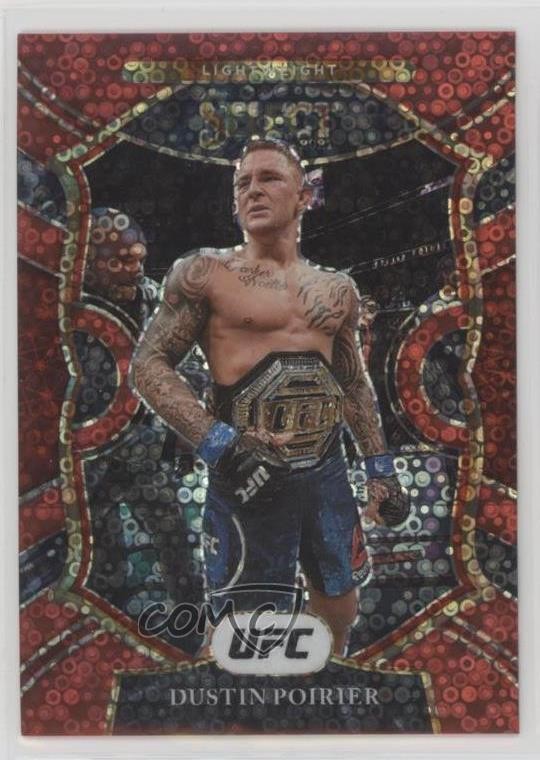2021 Panini Select UFC Concourse Red Disco Prizm 196/199 Dustin Poirier #72 g5j