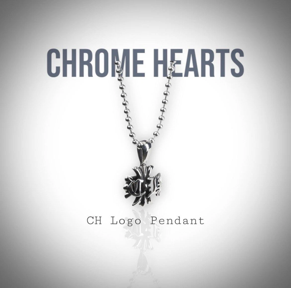 CHROME HEARTS Ciondolo CH logo cuori cromati mini S925 argento