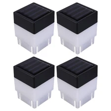 4PC Solar Fence Light for Outdoor Yard Square Shape and Wear Resistant Design