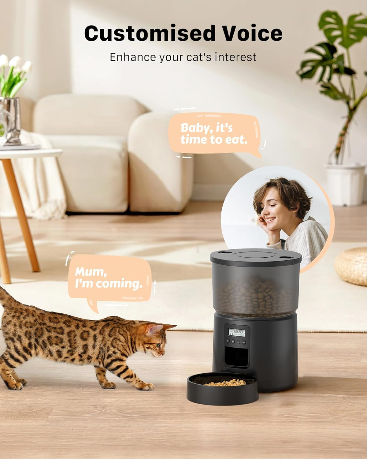 Dispenser Automatico per Gatti e Cani - Amore e Pappa con Timer - 4