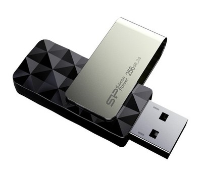 Silicon Power USB Flash Drive 256GB, B30 Blaze, Swivel Style, up to 150 Mb/s, Bl