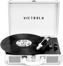 Victrola VSC-550BT CNV Bluetooth Suitcase Record Player - White